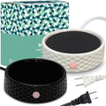 Electric Large Candle Warmer Plate - Ceramic Candle Wax Warmers for Jar Candles, Coffee Mug Warmer Cup Warmers for Home Office Aromatherapy Fragrance and Heating Beverage (Black and White Honeycomb)