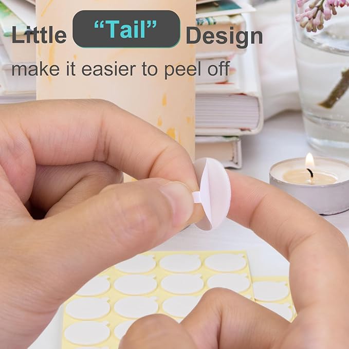 1200PCS Candle Wicks for Candle Making, Candle Wick Stickers, Heat Resistance Double-Sided Stickers with The Little ”Tail “, Stickers for Candle Making