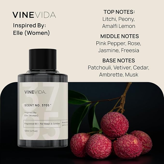 VINEVIDA [4 Oz] Inspired by: Elle (Women); Fragrance Oil for Candle Making and Soap Making - Premium Candle Scents for Soy Candles