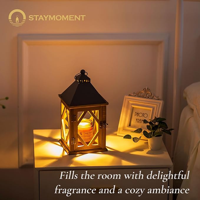 Candle Warmer Lamp with Timer: Farmhouse Candle Warmer Lantern Scented Wax Candle Burner Dimmable Vintage Home Decor Gift for Women