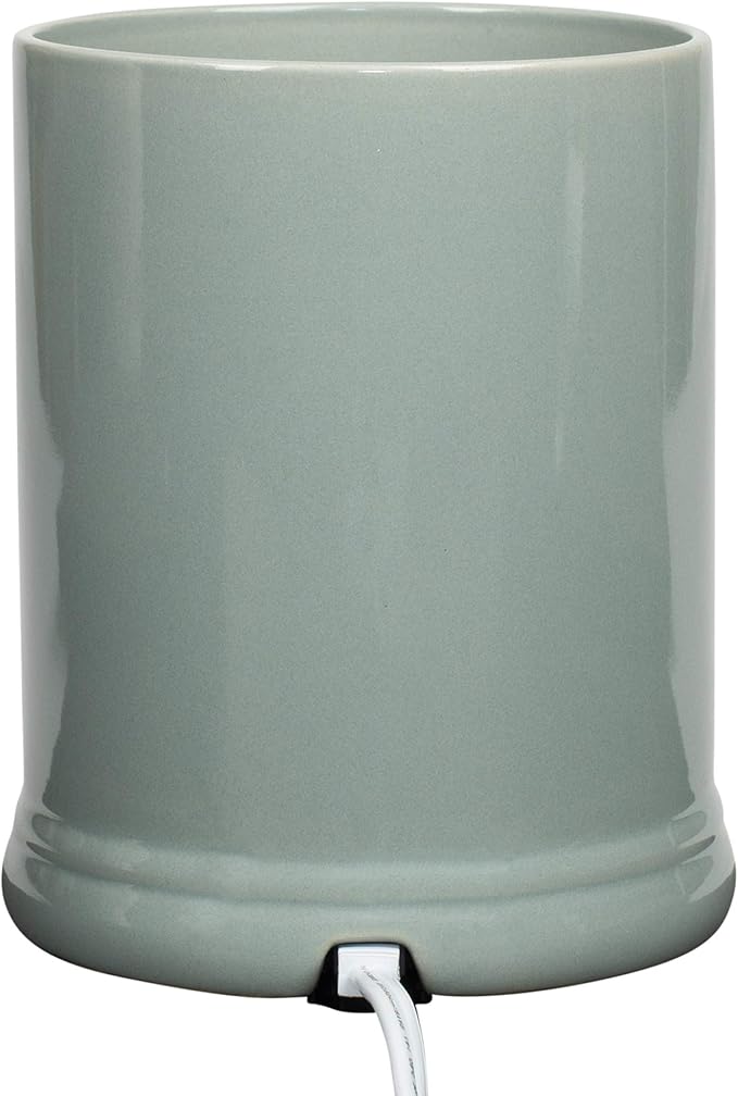 Elanze Designs Solid Color Ceramic Stoneware Electric Jar Candle Warmer (1, Grey)