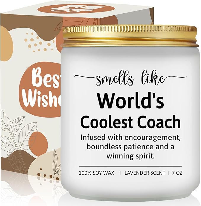 Cool Coach Gifts for Men Women, Gifts for Coaches of Baseball, Soccer, Football, Tennis, Softball, Cheer, Swim, Track, Lacrosse, Rugby - Best Appreciation Thank You Coach Candle Gift