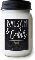 Milkhouse Candle Company - Balsam & Cedar - 13oz Beeswax and Soy Candles - Farmhouse Collection - 100% Natural, Paraffin Free, with Premium Fragrance Oil, Glass Jars with Lids