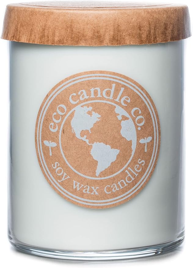 ECO CANDLE CO. Recycled Candle, Spa Day, 18 oz. - Scents of Flowers, Musk, Melon, Citrus, & Ocean Air - 100% Soy Wax, No Lead, Kraft Paper Label & Lid, Hand Poured, Phthalate Free, Midwest Soybeans