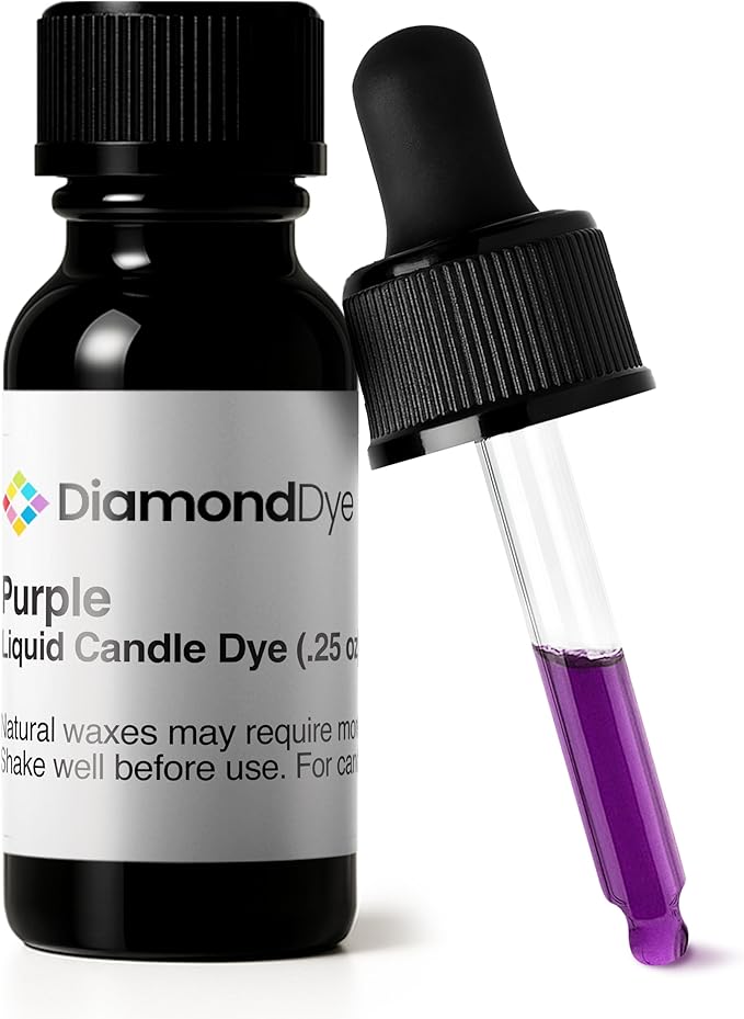 Purple Liquid Candle Dye (.25 oz) - Made in the USA - Safe and Easy to Use - Pure and Simple Ingredients - Candle Making Supplies for Soy, Paraffin, Palm or Gel Wax - 10 Vibrant Colors to Choose from