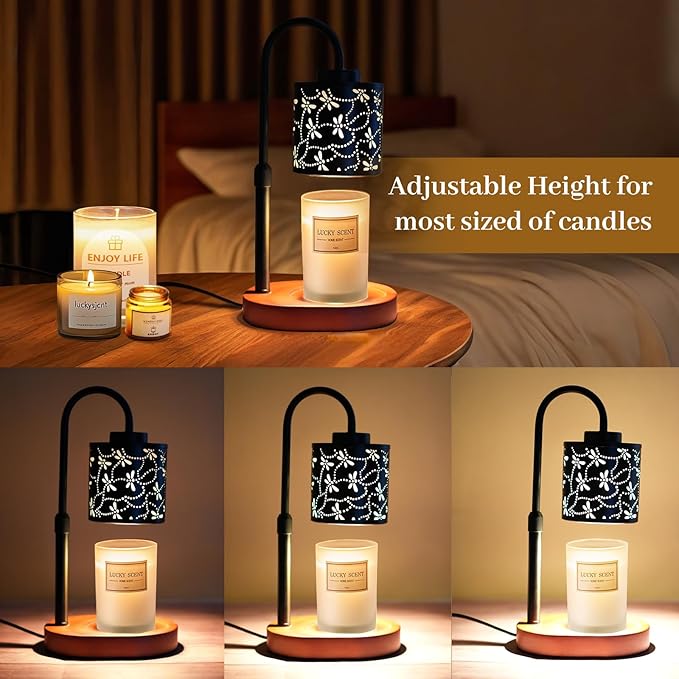 LIFFY Candle Warmer Lamp Room Decor - Dragonfly Gifts for Women - Candle Warmer Lamp with Timer & 2 Bulbs Replacement, Birthday Gifts, House Warming Christmas Home Decor, Wax Melt for Scented Wax