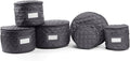Covermates Keepsakes Dish Storage Set – Padded China & Dinnerware Storage Cases with Dividers, Cup & Stemware Storage, Quilted Polyester Protection, ID Window, Slate