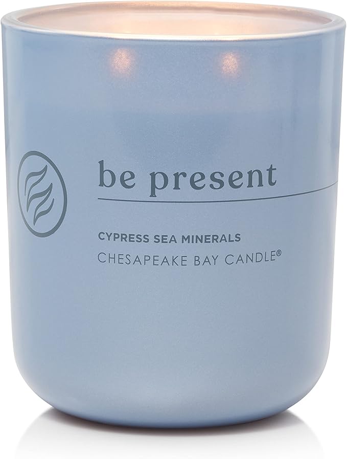 Chesapeake Bay Candle Intentions Collection Candle Be Present: Live in the moment (Cypress Sea Minerals) 13 oz Home Décor