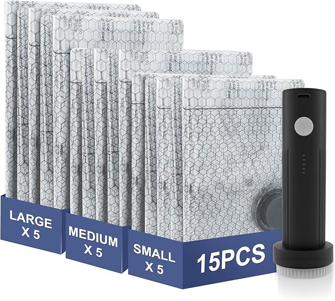 Vacuum Storage Bags with Electric Pump, Jumbo Space Saver Vacuum Seal Bags for Clothes, Blankets and Bedding, Storage Bags Vacuum Sealed with Extra Large Compression Design (Jet)