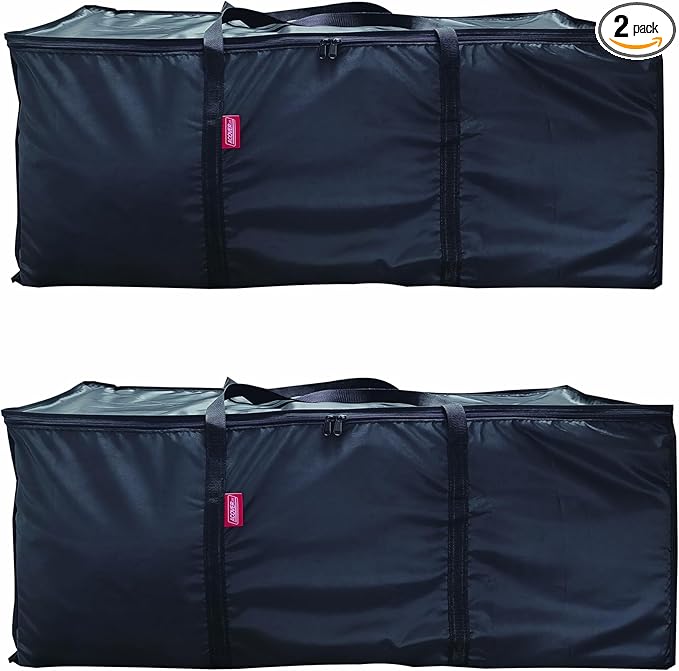 Large Moving Bags 2 Pack Black Heavy Duty Totes For Storage, Wrap Around Handles, Storage Bags for Space Saving
