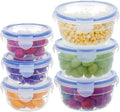 KIGI Leak-Proof Plastic Bowls, Airtight Lid, BPA Free, Ideal for Food Storage, Soup, Snack, Fruit, Meal Prep & Lunch, 4 Sided Locking Lid (2.5 Cup +1.25 cup) 12 Piece Set