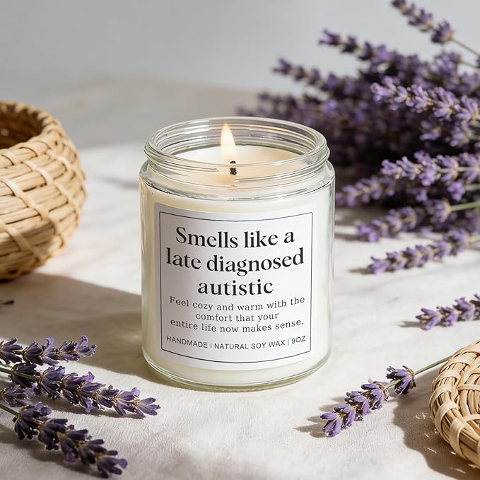 Autism Sensory Products for Adults, Best Gifts for Autistic Teenagers, Special Needs Teenager Gift, Unique Autistic Adult Must Have - Lavender Scented Candle