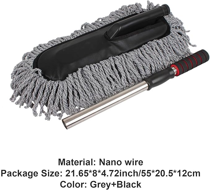 Soft Microfiber Car Duster, Cleaning Exterior Scratch Free Duster, Multi-Purpose Dust Remover with Extendable Handle for Car