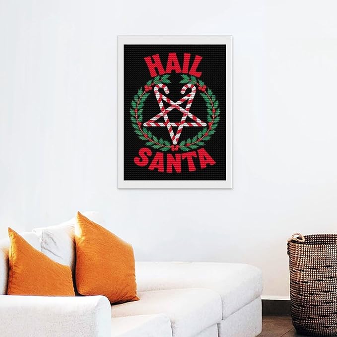 AIVKIEJK Diamond Painting Kits for Adults - Hail Santa Christmas Painting DIY 5D Full Drill Diamond Dots Paintings with Diamonds Gem Art and Crafts Home Decor 12"x16"