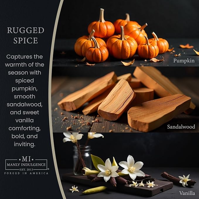Manly Indulgence Rugged Spice Scented Wax Melts, Wax Melt Warmer Cubes, Long Lasting Scented Wax Warmer Cubes, 4 Pack, 6 Cubes Each - Made in The USA
