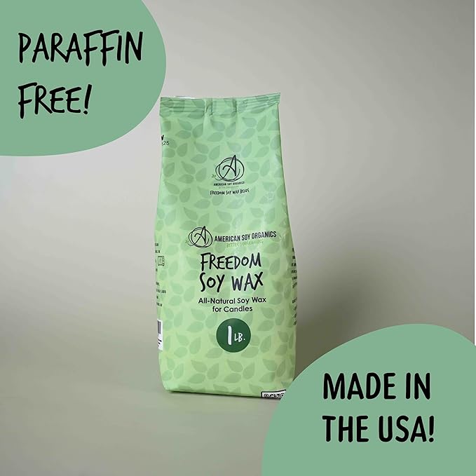 American Soy Organics - 1 lb Freedom Soy Wax Beads for Candle Making - Microwavable Wax Beads - Premium Candle Making Supplies