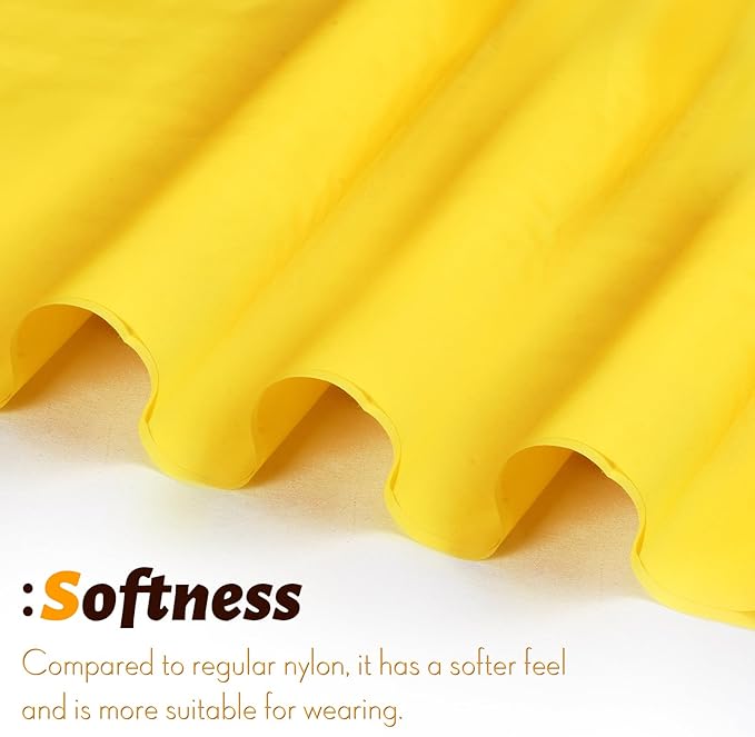 Vonty Waterproof Ripstop Nylon Fabric - 60 Inch Wide(3 Yard), Yellow, Lightweight, Water & Wind Resistant, Ideal for DIY Projects