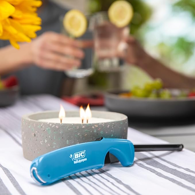 BIC Multi-purpose Lighters, Long Metal Wand for Grills and Fireplaces, Classic Collection, 4-Pack (Colors May Vary)