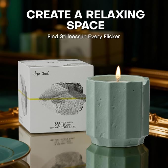 Scented Candles Set for Home, Natural Soy Wax Candle Gift, Non-Toxic Cement Jar Candles, Luxury Aromatherapy for Stress Relief, Highly Scented, Gifts for Women and Men (Mint & Rosemary)