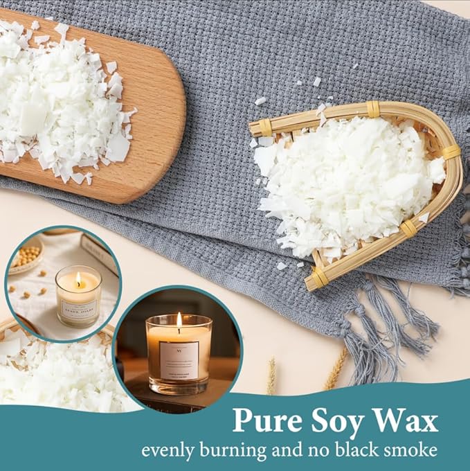 SAEUYVB Candle Making Kit,Soy Wax for Candle Making,DIY Candle Making Supplies,Including 5lbs Natural Soy Wax Flakes,Wax Melter,Candle Wicks,Candle Kit for Adults,Beginnner