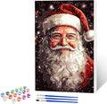 NAIMOER Christmas Santa Claus Paint by Numbers Kits for Adults Beginner with Wooden Framed, Color by Numbers on Canvas Painting Kits for Adults, Easy Paint DIY Acrylic for Home Wall Decor 8X12 Inch