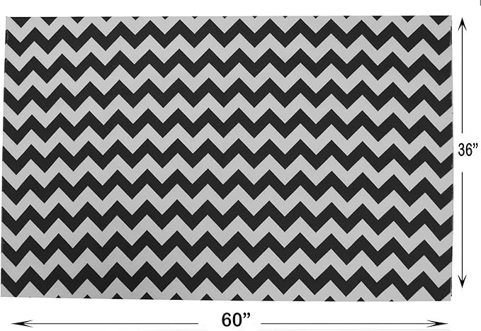 Mybecca Canvas Oxford Fabric Marine Waterproof Outdoor Awning 600 Denier Chevron Pattern Black/White (Cut Separate by Yard for Prime Orders-1 Yard) (60"x36")