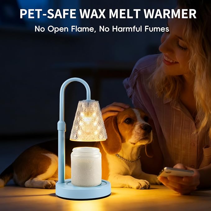 Candle Warmer Lamp with Timer Dimmable, Birthday Gifts for Women Mom, House Warming Gifts New Home Decor, Wax Melt Warmer for Jar Candles with 2 Bulbs