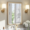 USHOWER Brushed Gold Bathroom Mirrors for Over Sink 22x30 Inch, Metal Framed Rectangle Vanity Mirror for Wall, Bedroom, Living Room, Entryway, Anti-Rust, HD Tempered Glass, Horizontal/Vertical