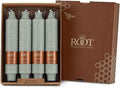 Root Candles 4-Count Unscented Dinner Candles Dripless Beeswax Enhanced Timberline™ Collenette Boxed Candle Set, 7-Inch, Sage Green