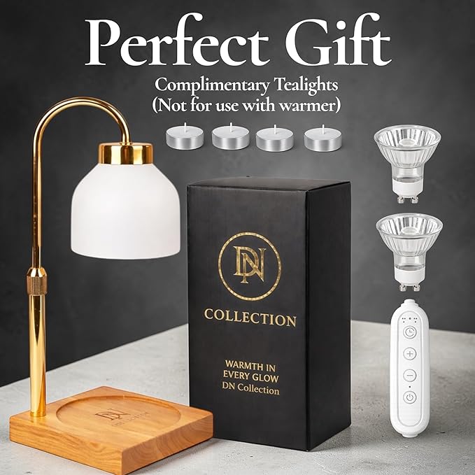 Candle Warmer Lamp with Timer and Dimmer, Adjustable Height Electric Candle Warmer for Jar Candles, Flameless Wax Melt Warmer Lamp, Housewarming Gift Home Decor for Women – DN Collection