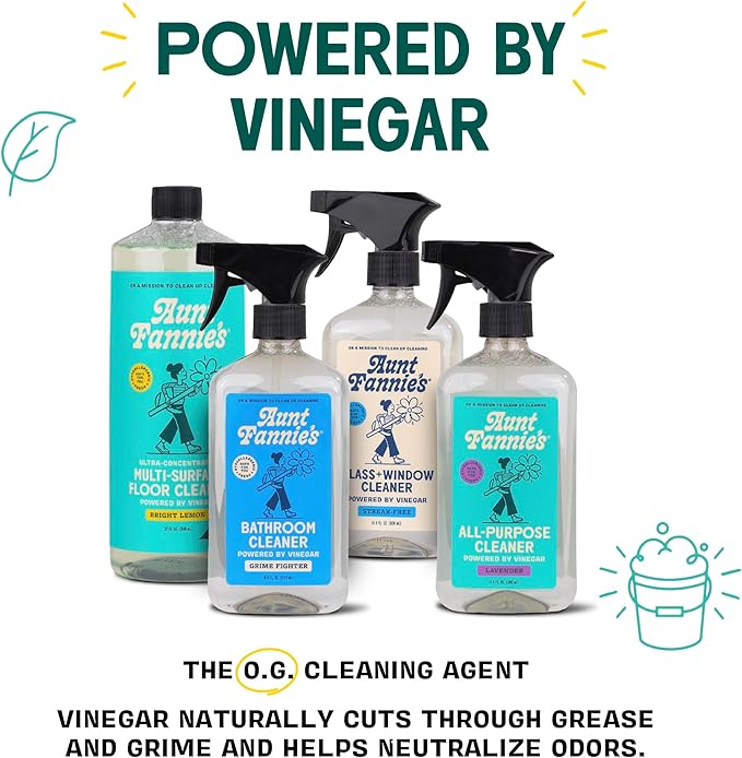 Aunt Fannie's All Purpose Household Cleaner, Multi-surface Spray, Powered by Vinegar for Kitchen, Bath, Windows and Countertops, Lemon Scent (Pack of 1)