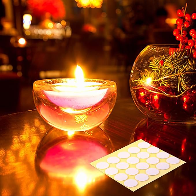 SANNIX 400PCS Candle Wick Stickers, Double-Sided Heat Resistant Stickers for Candle Making