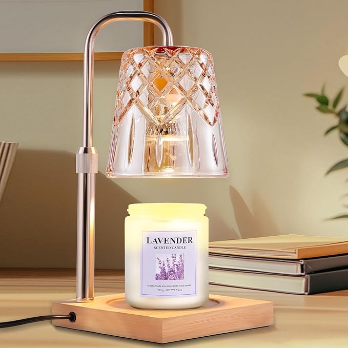 Candle Warming Lamp with Timer Dimmer,House Warming Gifts New Home Decor, Birthday Gifts for Women Mom,Height Adjustable Wax Melts Warmer for Jar Candles with 3 Bulbs，Thanksgiving Gifts Decor Lamp
