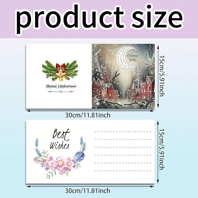DoxQcs 5D Diamond Art Painting Greeting Cards Kit, DIY Cards for Blessings Congratulations Gifts, Greeting Card Set for Birthday Thanksgiving Day Christmas Halloween-Moon