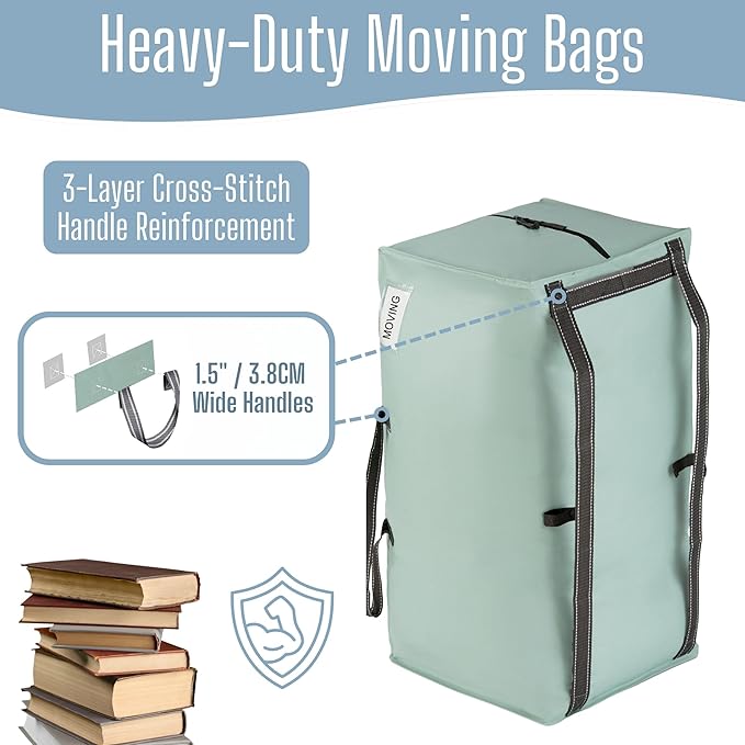 VENO 2 Pack Heavy Duty Moving Bags with Backpack Straps, Zippers & Handles, Extra Large Packing Bags for College Dorm Essentials, Moving Supplies Alternative to Cardboard Moving Boxes
