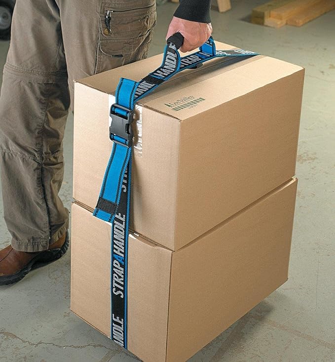 6' Carrying Strap with Handle | Adjustable Belt | Heavy Duty, Easy, Safe, Secure, Lifting, Moving, Carry Strap for Boxes, Groceries | Best Luggage Strap (Strap-A-Handle 6ft. Length, 40lb. Capacity)