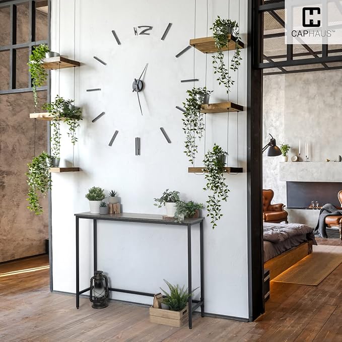 CAPHAUS 41” Classic Console Table for Entryway, Modern Sofa Tableau for Living Room, Industrial Console Mesa, Snack Entrance Accent Behind Couch Plant Table for Hallway, Rustic Oak