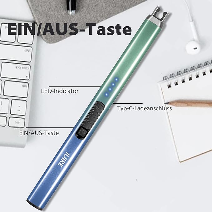 Electric Candle Lighter with Flashlight USB C Rechargeable Arc Lighters for Candles Windproof Plasma for Camping BBQ Stove Home Emergency with Safety Switch LED Battery Display