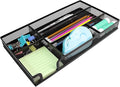 GAQWOK Small Metal Mesh Desk Drawer Organizer Tray for Paper, Office, Bathroom, Kitchen, Makeup & Vanity - Versatile Drawer Organizer