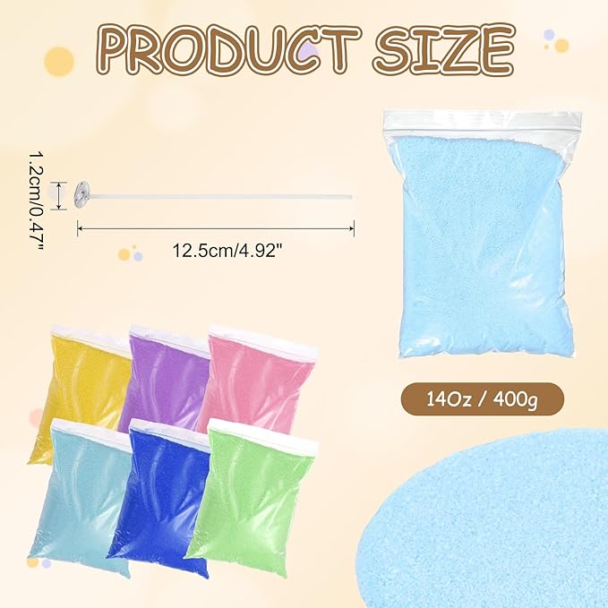 MECCANIXITY Pearled Sand Candles with 30 Pcs Wicks 14Oz / 400g Candle Beads Refillable Powder Sand Wax Making Kit for Thanksgiving Christmas Wedding Party DIY Home Crafts, Sky Blue