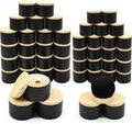 48-Pack Candle Jars, 24pcs 8oz + 24pcs 4oz Candle tins with Metal Wood-Grain Printing Lids, Empty Candle Jars for Making Candles Bulk Candle Containers-Black