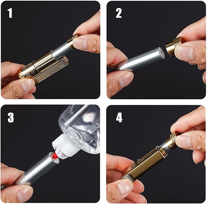 Lighter, Gold, Kerosene Lighter, Refillable, Windproof Flame, Beautifully Designed, Candle，Suitable for Birthday Gifts for Men's Fathers and Husbands (Gold)