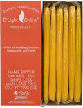 D'light Online Elegant Unscented Daffodil 12" Yellow Taper Candles Premium Quality Hand-Dipped Tapered Candles, Dripless and Smokeless - Set of 12 Individually Wrapped (12 Inch, Daffodil)