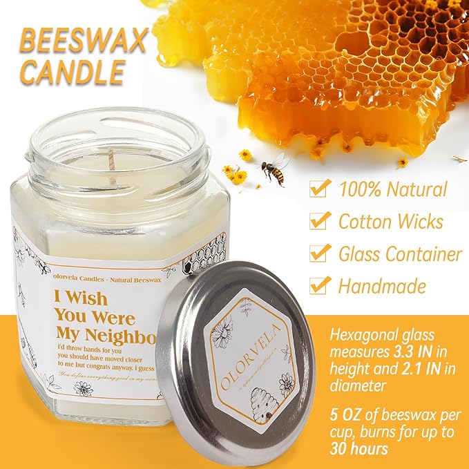 House Warming Gifts, New Home Gift Beeswax Candle, Best Friend Personalized Gifts for Women, Men, Mom, Dad, Sister, Teacher, Friends, Pure Natural Beeswax Candles