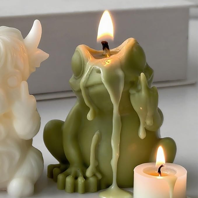 Frog Cylinder Candle & Resin Mold - Resin Casting Silicone Molds for Home Decor & Candle Making Wave Spiral Mold