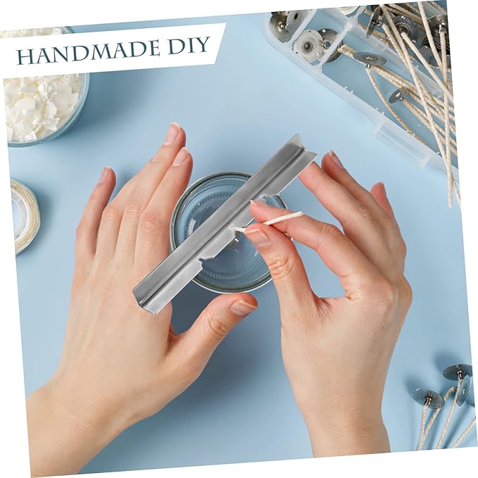NUOBESTY 1 Set Candle Wicks with Holders Stickers for DIY Candle Projects Supplies