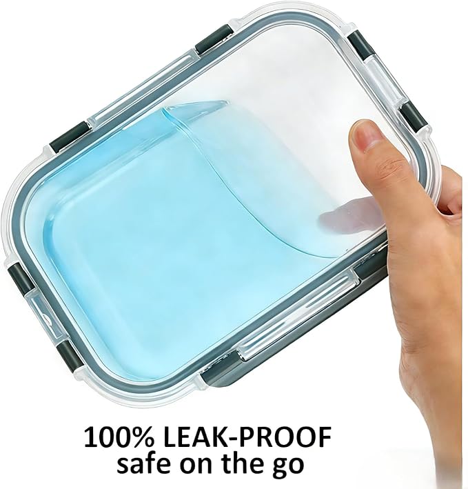 20-Piece Glass Food Storage Containers with Airtight Leakproof Lids - 10 Bowls & 10 Lids, BPA-Free Meal Prep Lunch Containers | Oven, Microwave, Freezer & Dishwasher Safe