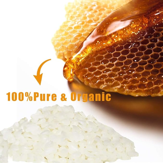 Howemon White Beeswax Pellets 5 lb 100% Pure and Natural Triple Filtered for Skin, Face, Body and Hair Care DIY Creams, Lotions, Lip Balm and Soap Making Supplies