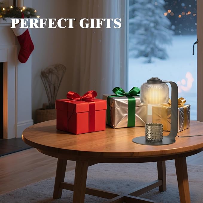Candle Warmer Lamp with Timer - 4-Level Dimmable, Includes 2 Bulbs, Flameless Wax Warmer for Jar Candles | Ideal Gift for Housewarming & Birthday