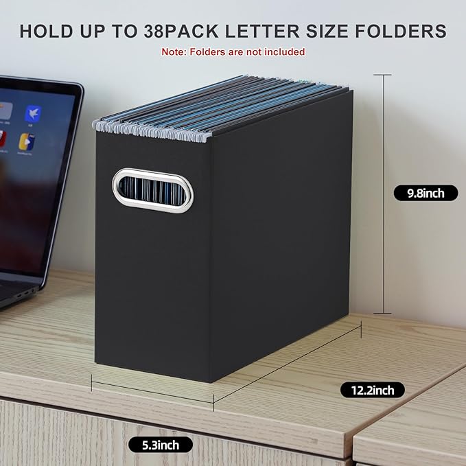 Oterri Cardboard File Organizer Box for Hanging File Folders Letter Size,File Box for Computer Desk,File Cabinet,Working Home,Office,Classroom (Multi color, Letter Size - 8 Packs)
